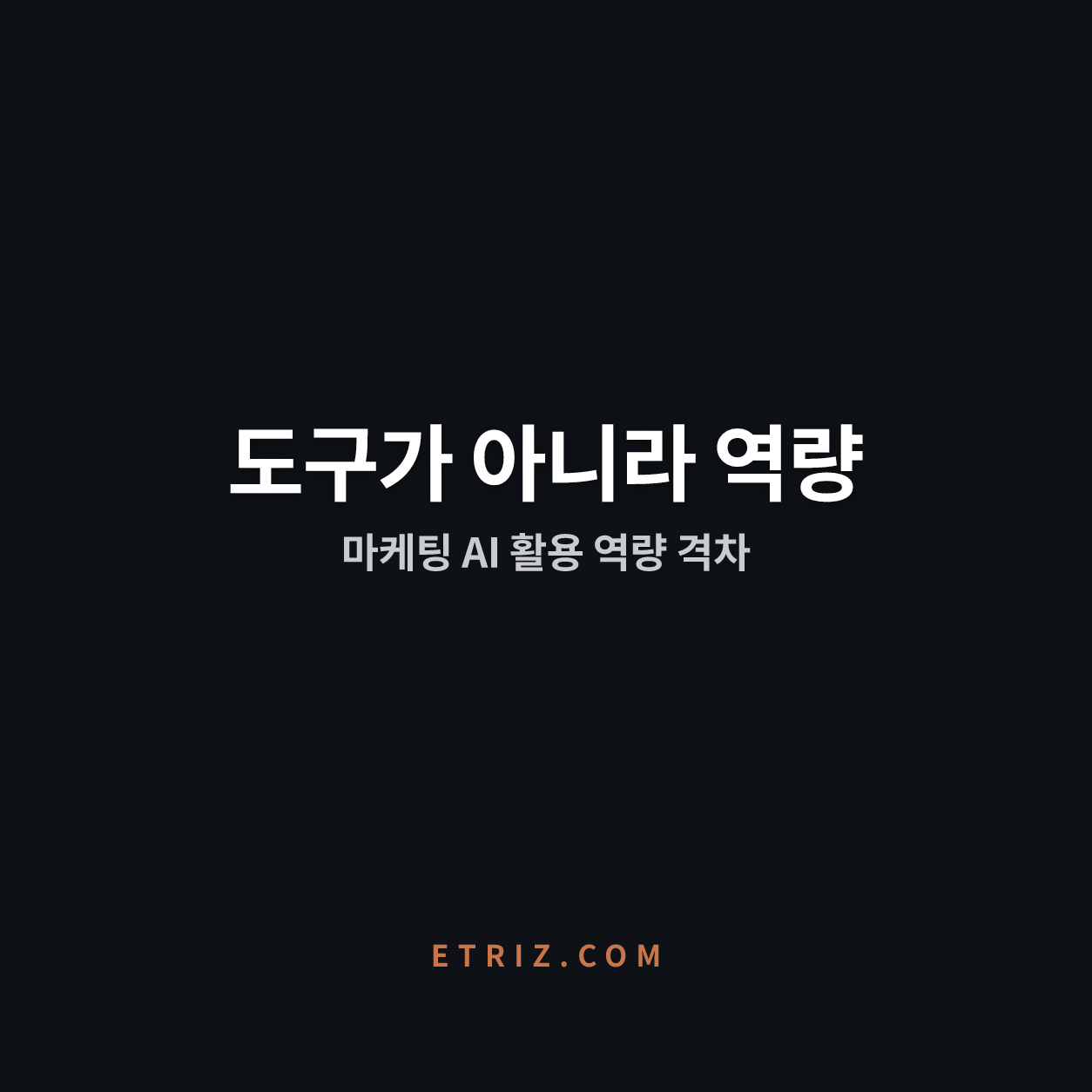 마케팅 AI 활용 역량 격차 | 도구는 같아도 성과는 다르다 | 이트리즈