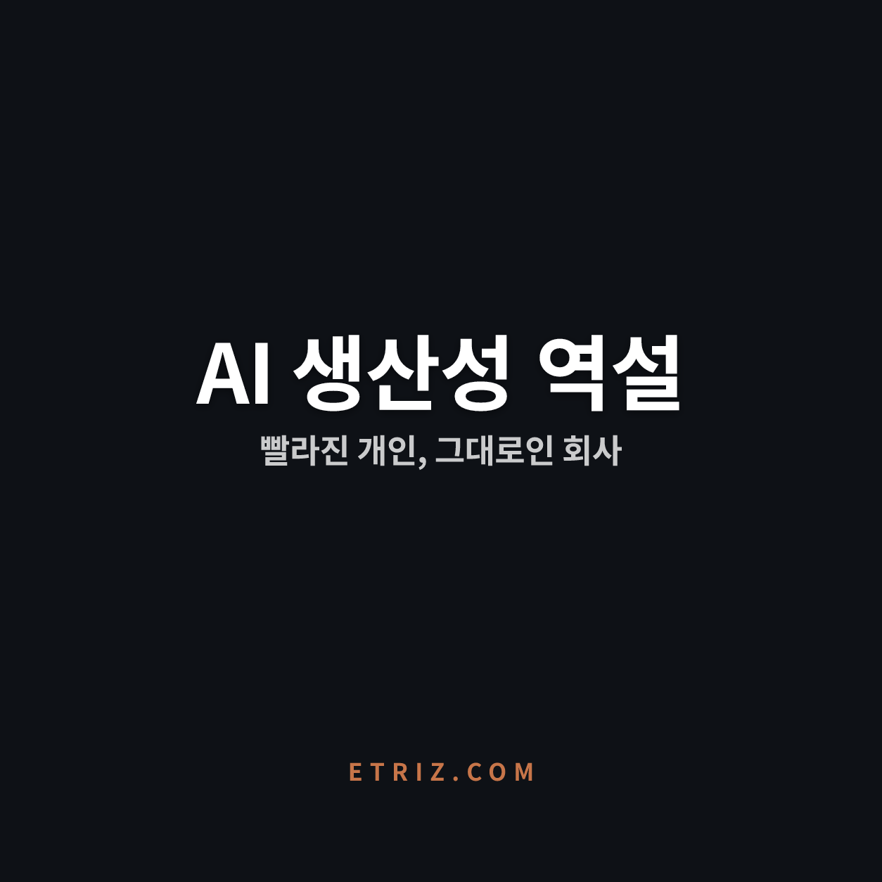 AI 생산성 역설｜개인은 빨라졌는데 회사 실적은 왜 그대로일까｜이트리즈
